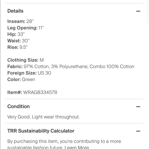 Rag & Bone Army green cargo pants size 30 - Picture 4 of 11